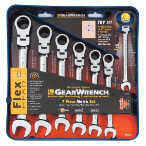 GearWrench 9900 Ratcheting Spanner Set Flexhead metric 7 Pieces - Click for more info